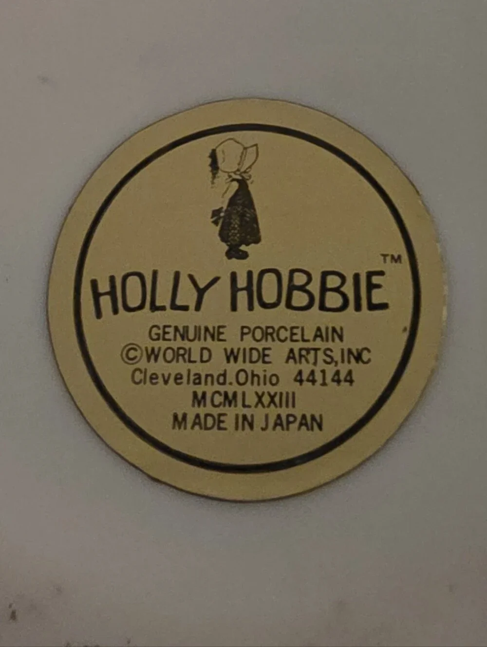 Vintage 1973 Holly Hobbie Porcelain Wall Plaque WWA Japan